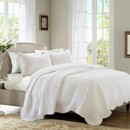 Wholesale โจ Madison Park Marino White Reversible Scalloped Edge Coverlet Set ๐ 3 Wholesale โจ Madison Park Marino White Reversible Scalloped Edge Coverlet Set ๐