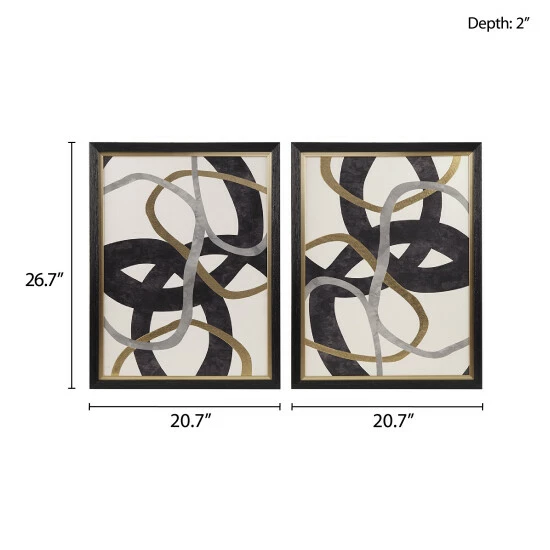 Flash Sale 💯 Madison Park Moving Midas Black Abstract Gold Foil Framed Canvas 2 Piece Set 😀 4 Flash Sale 💯 Madison Park Moving Midas Black Abstract Gold Foil Framed Canvas 2 Piece Set 😀 - Image 2