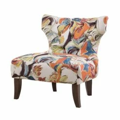Brand new 🛒 Madison Park Bree Hourglass Tufted Armless Chair Orange Multi ⌛ -Madison Park Sales unnamed file 1895