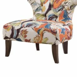 Brand new 🛒 Madison Park Bree Hourglass Tufted Armless Chair Orange Multi ⌛ -Madison Park Sales unnamed file 1898