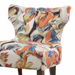 Brand new 🛒 Madison Park Bree Hourglass Tufted Armless Chair Orange Multi ⌛ -Madison Park Sales unnamed file 1899
