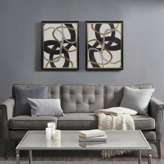 Flash Sale 💯 Madison Park Moving Midas Black Abstract Gold Foil Framed Canvas 2 Piece Set 😀 11 Flash Sale 💯 Madison Park Moving Midas Black Abstract Gold Foil Framed Canvas 2 Piece Set 😀 - Image 9