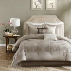 Hot Sale β Madison Park Channing Taupe 7-piece Comforter Set π