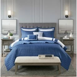 Outlet 🥰 Madison Park Lexington 8 Piece Comforter And Coverlet Set Collection Navy 🌟 -Madison Park Sales unnamed file 2069