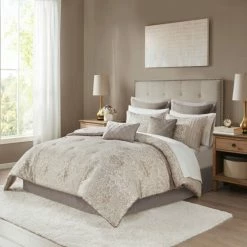 New 🤩 Madison Park Maisie Khaki 12 Piece Jacquard Complete Bed Set 👏 -Madison Park Sales unnamed file 2108