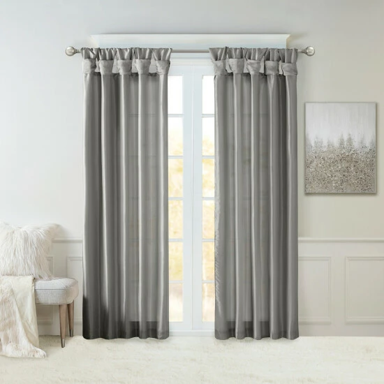 Brand new ๐ฅฐ Madison Park Natalie Twisted Tab Lined Single Curtain Panel Silver ๐ 7 Brand new ๐ฅฐ Madison Park Natalie Twisted Tab Lined Single Curtain Panel Silver ๐ - Image 6