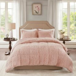 Cheapest ✨ Madison Park Zoe 100-percent Polyester Solid Faux Fur Comforter Set Blush 👍
