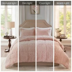 Cheapest ✨ Madison Park Zoe 100-percent Polyester Solid Faux Fur Comforter Set Blush 👍 -Madison Park Sales unnamed file 2138