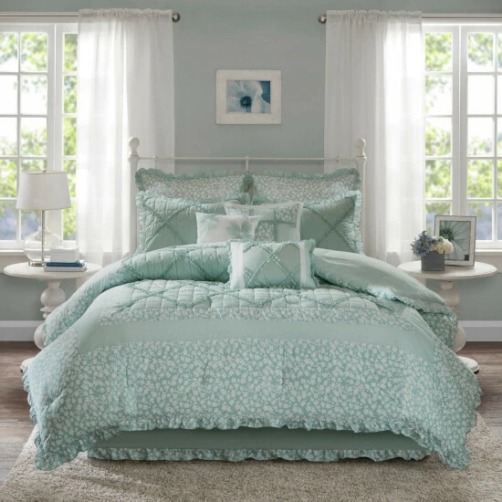Best deal ๐ Madison Park Heidi Quilted Cotton Comforter Set Seafoam ๐ 3 Best deal ๐ Madison Park Heidi Quilted Cotton Comforter Set Seafoam ๐