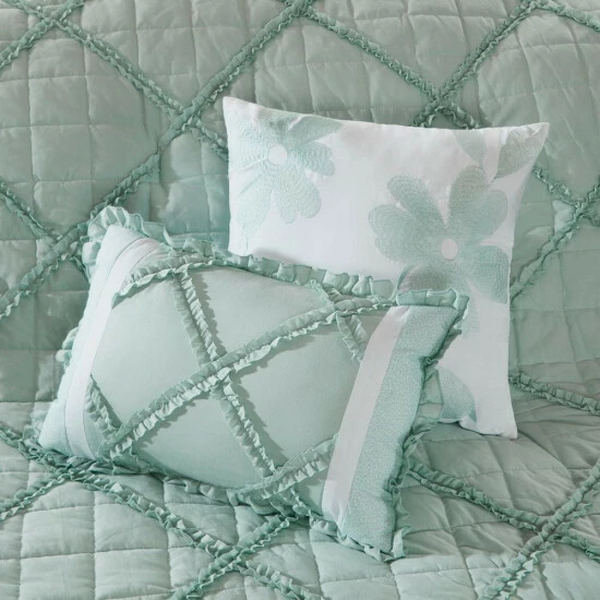 Best deal ๐ Madison Park Heidi Quilted Cotton Comforter Set Seafoam ๐ 4 Best deal ๐ Madison Park Heidi Quilted Cotton Comforter Set Seafoam ๐ - Image 2