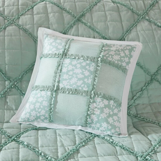 Best deal ๐ Madison Park Heidi Quilted Cotton Comforter Set Seafoam ๐ 5 Best deal ๐ Madison Park Heidi Quilted Cotton Comforter Set Seafoam ๐ - Image 3