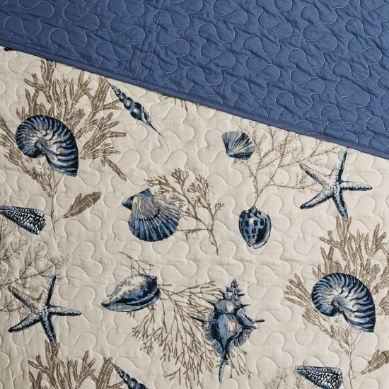 Discount ✨ Madison Park Nantucket Blue Microfiber Brushed Printed Coverlet Set 😀 5 Discount ✨ Madison Park Nantucket Blue Microfiber Brushed Printed Coverlet Set 😀 - Image 3