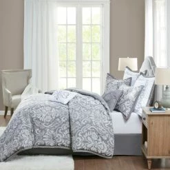 Cheapest 💯 Madison Park Audrey Gray 8 Piece Jacquard Comforter Set 🔥 -Madison Park Sales unnamed file 2182