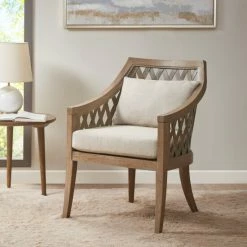 Promo ❤️ Madison Park Kendra Natural Accent Chair 🔥