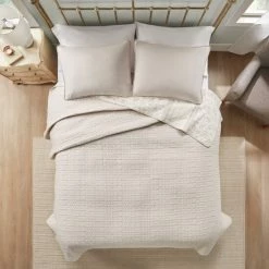 New 👍 Madison Park Kellen Reversible Cotton Coverlet Set Cream/blush 🤩 -Madison Park Sales unnamed file 2244