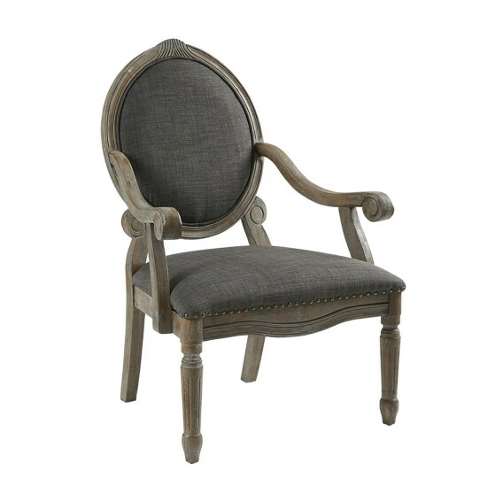 Cheapest 🥰 Madison Park Cole Grey Exposed Wood Arm Chair 😀 5 Cheapest 🥰 Madison Park Cole Grey Exposed Wood Arm Chair 😀 - Image 3