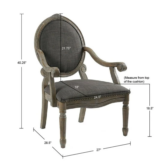 Cheapest 🥰 Madison Park Cole Grey Exposed Wood Arm Chair 😀 11 Cheapest 🥰 Madison Park Cole Grey Exposed Wood Arm Chair 😀 - Image 9