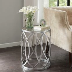 Top 10 🎉 Madison Park Coen Metal Eyelet Accent Drum Table Grey 😉 -Madison Park Sales unnamed file 2330