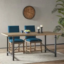 Wholesale ⭐ Madison Park Kagen Grey Dining Table With Metal Legs 🎁