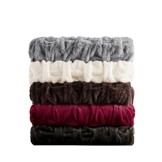 Best Pirce 🛒 Madison Park Luxury Ruched Faux Fur Throw Grey 🌟 4 Best Pirce 🛒 Madison Park Luxury Ruched Faux Fur Throw Grey 🌟 - Image 2