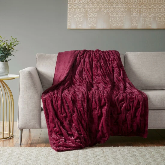 Best Pirce 🛒 Madison Park Luxury Ruched Faux Fur Throw Grey 🌟 5 Best Pirce 🛒 Madison Park Luxury Ruched Faux Fur Throw Grey 🌟 - Image 3