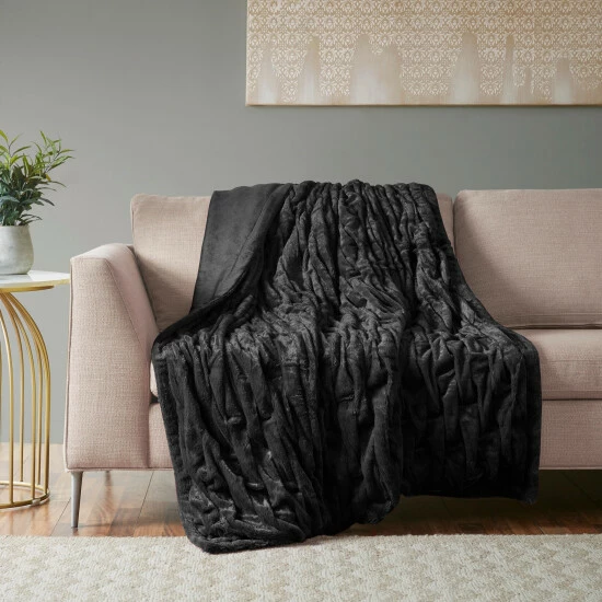 Best Pirce 🛒 Madison Park Luxury Ruched Faux Fur Throw Grey 🌟 9 Best Pirce 🛒 Madison Park Luxury Ruched Faux Fur Throw Grey 🌟 - Image 7