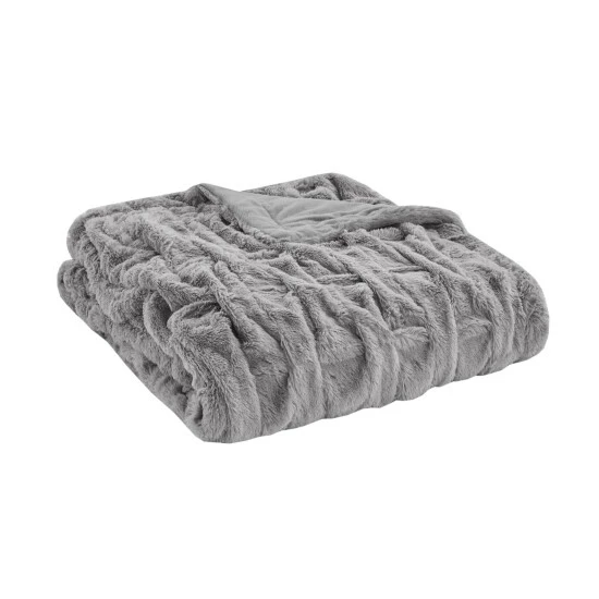 Best Pirce 🛒 Madison Park Luxury Ruched Faux Fur Throw Grey 🌟 11 Best Pirce 🛒 Madison Park Luxury Ruched Faux Fur Throw Grey 🌟 - Image 9