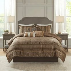 Best reviews of ๐ Madison Park Venetian Brown Gold 7-piece Jacquard Comforter Set ๐