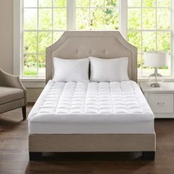 Promo 🎉 Madison Park Heavenly Soft Overfilled Plush Down Alt. Waterproof Mattress Pad - White ✔️