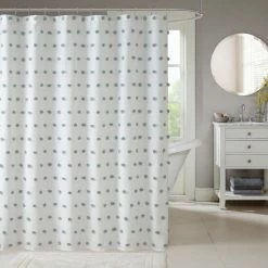 Promo ⌛ Madison Park Lauren Shower Curtain Black 👏