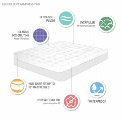 Promo 🎉 Madison Park Heavenly Soft Overfilled Plush Down Alt. Waterproof Mattress Pad - White ✔️ -Madison Park Sales unnamed file 242