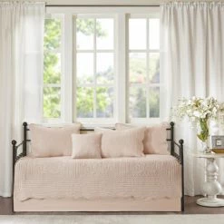 Flash Sale 🥰 Madison Park Venice 6 Pieces Quilted Daybed Cover Set With Scalloped Edges Pink ⭐