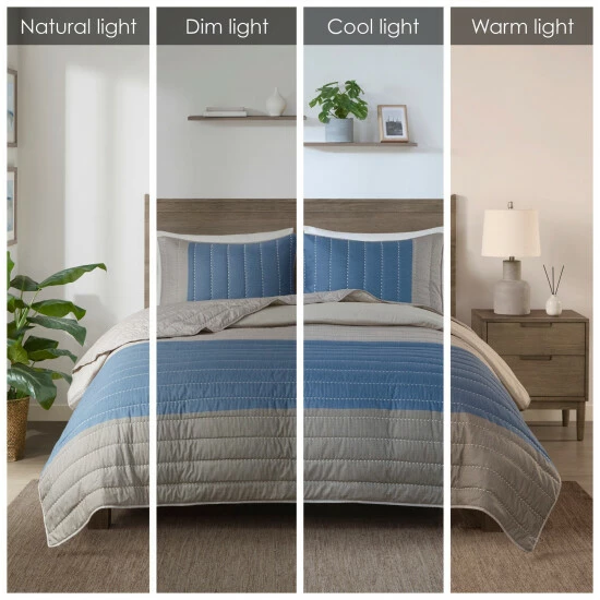 Best reviews of ๐ Madison Park Taylor 3 Piece Printed Color Blocking Microfiber Coverlet Set Taupe/blue โจ 6 Best reviews of ๐ Madison Park Taylor 3 Piece Printed Color Blocking Microfiber Coverlet Set Taupe/blue โจ - Image 4