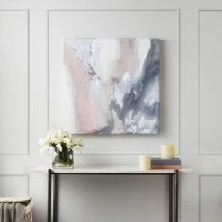 Budget ๐ Madison Park Bliss Blush Abstract Gel ๐งฅ Coat Canvas With Silver Foil Embellishment โ๏ธ