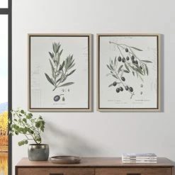 Best Pirce 💯 Madison Park Kalamata Branches Neutral Framed Canvas Printed Graphic 17.8x21.8" 2 Piece Set 👏