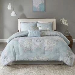 Brand new 🔥 Madison Park Joanna Seafoam Cotton Sateen 7-piece Comforter Set 🔥