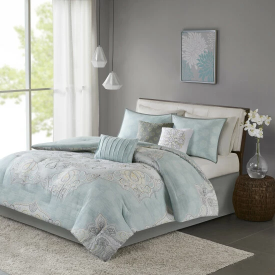 Brand new 🔥 Madison Park Joanna Seafoam Cotton Sateen 7-piece Comforter Set 🔥 4 Brand new 🔥 Madison Park Joanna Seafoam Cotton Sateen 7-piece Comforter Set 🔥 - Image 2