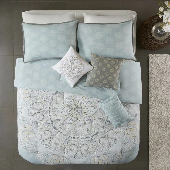 Brand new 🔥 Madison Park Joanna Seafoam Cotton Sateen 7-piece Comforter Set 🔥 5 Brand new 🔥 Madison Park Joanna Seafoam Cotton Sateen 7-piece Comforter Set 🔥 - Image 3