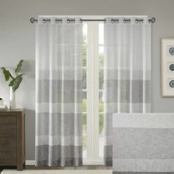 Coupon ⭐ Madison Park Jasper Woven Faux Linen Striped Window Sheer Neutral 🔔 -Madison Park Sales unnamed file 2567