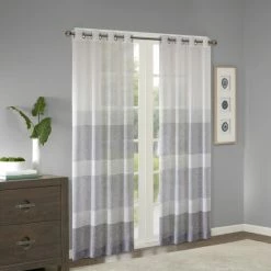 Coupon ⭐ Madison Park Jasper Woven Faux Linen Striped Window Sheer Neutral 🔔 -Madison Park Sales unnamed file 2569