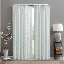 Top 10 😉 Madison Park Iris Embroidered Diamond Sheer Single Curtain Panel White/grey 👍 -Madison Park Sales unnamed file 2593