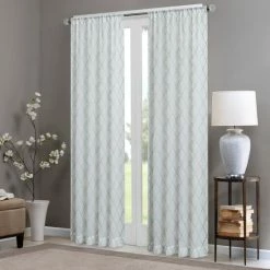 Top 10 😉 Madison Park Iris Embroidered Diamond Sheer Single Curtain Panel White/grey 👍 -Madison Park Sales unnamed file 2595