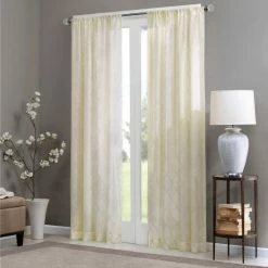 Top 10 😉 Madison Park Iris Embroidered Diamond Sheer Single Curtain Panel White/grey 👍 -Madison Park Sales unnamed file 2598