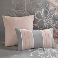 Best Pirce 🤩 Madison Park Brianna Grey/ Blush Cotton Sateen Printed Comforter Set ✔️ -Madison Park Sales unnamed file 2603