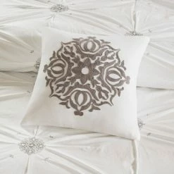 Coupon 🔥 Madison Park Edna 6 Piece Embroidered Cotton Reversible Comforter Set Ivory 😀 -Madison Park Sales unnamed file 2642