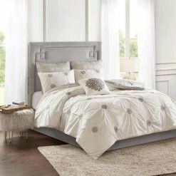 Coupon 🔥 Madison Park Edna 6 Piece Embroidered Cotton Reversible Comforter Set Ivory 😀 -Madison Park Sales unnamed file 2645