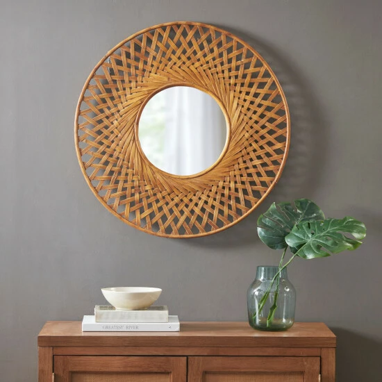 Coupon ❤️ Madison Park Reed Natural Round Bamboo Wall Decor Mirror 🧨 3 Coupon ❤️ Madison Park Reed Natural Round Bamboo Wall Decor Mirror 🧨