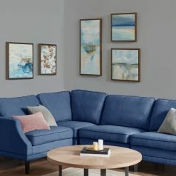 Brand new 👍 Madison Park Blue Horizon Blue Gallery Art 5 Piece Set With Bronze Frame ✨ -Madison Park Sales unnamed file 2674