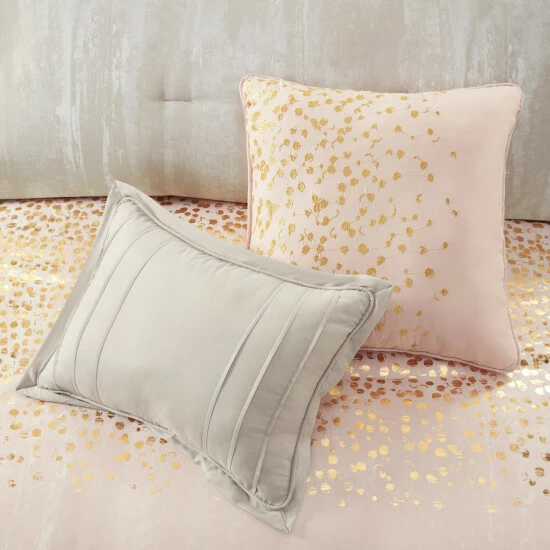 Brand new 👏 Madison Park Midnight Grove 7 Piece Metallic Print Comforter Set Blush ⭐ 5 Brand new 👏 Madison Park Midnight Grove 7 Piece Metallic Print Comforter Set Blush ⭐ - Image 3