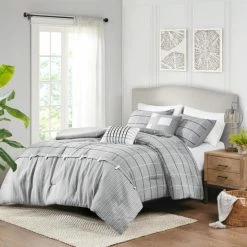 Top 10 ❤️ Madison Park Elm Gray 5 Piece Faux Linen Jacquard Comforter Set 😀 -Madison Park Sales unnamed file 2739